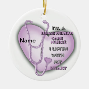 Lila Heart Zuhause Health Care Nurve Keramik Ornament