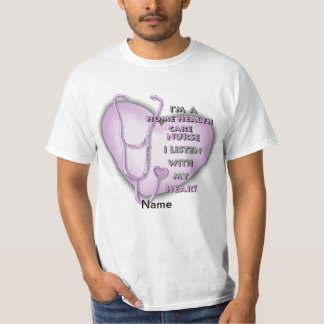 Lila Heart Zuhause Health Care Nurve T-Shirt