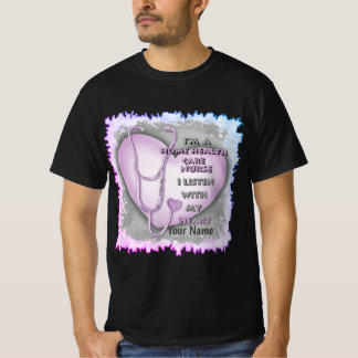 Lila Heart Zuhause Health Care Nurve T-Shirt