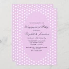 Lila Hearts Engagement Partei Einladung