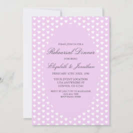 Lila Hearts Hochzeit Probe Dinner Einladung