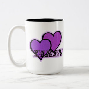 Lila Hearts Kaffee Tasse