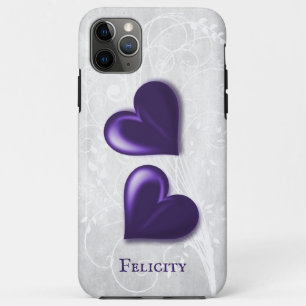 Lila Hearts Personalisiert Case-Mate iPhone Hülle