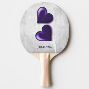 Lila Hearts Personalisiert Ping Pong Paddel Tischtennis Schläger