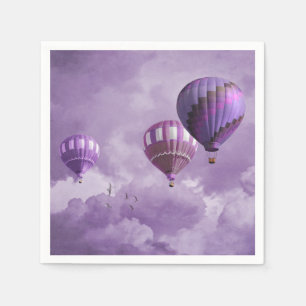 Lila Heißluftballon Napkins Serviette