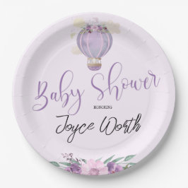 Lila Heißluftballon-Papierplatte Pappteller