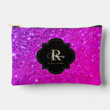 Lila Helles Rosa Ombre Glitter Namensmonogramm