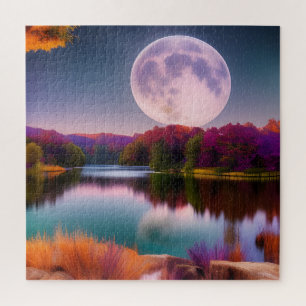 Lila Herbsternte Moon Puzzle