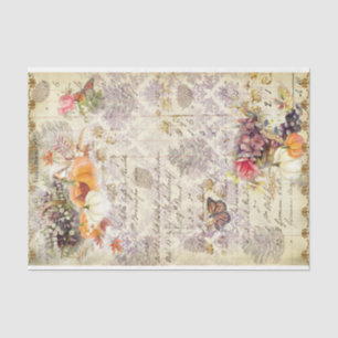Lila Herbstkürme fallen Altes Vintages Gold Tiss Seidenpapier