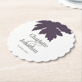 Lila Herbstmapfelleaf-Hochzeit/Engagement-Party Untersetzer