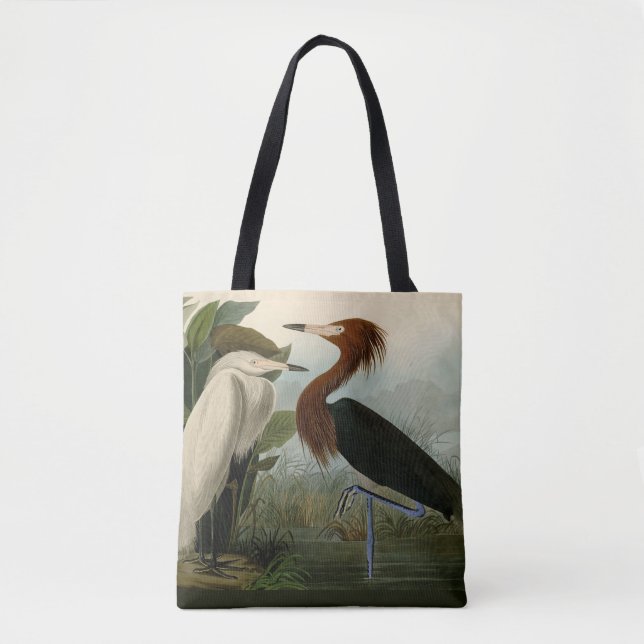 Lila Heron Audubon Bird Wildlife Painting (Vorderseite)