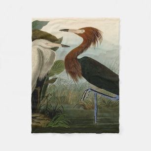 Lila Heron Audubon Bird Wildlife Painting Fleecedecke