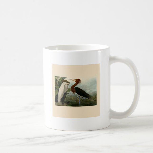 Lila Heron Audubon Bird Wildlife Painting Kaffeetasse (Rechts)