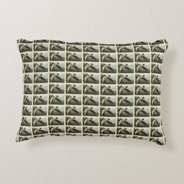 Lila Heron - von Audubons Vögeln Amerikas Dekokissen (Rückseite)