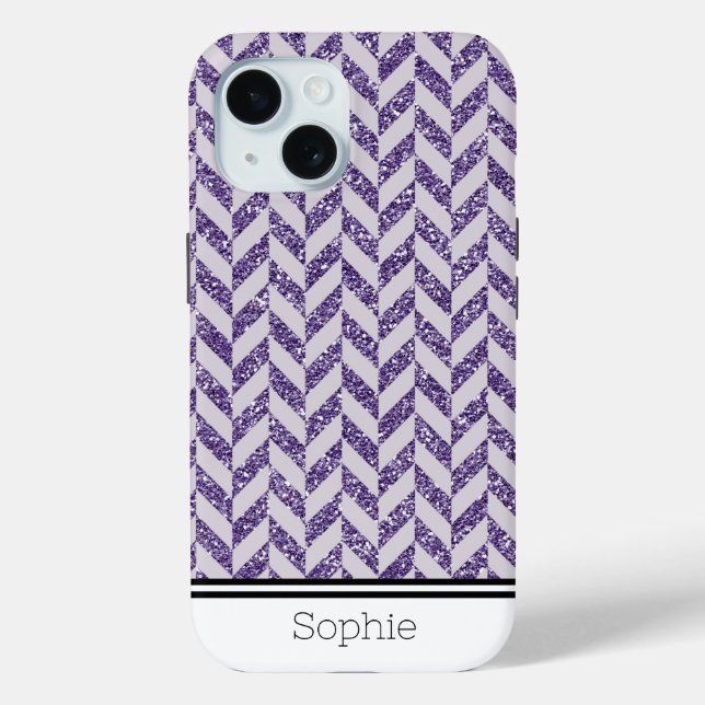 Lila Herringbone Custom Samsung Case-Mate iPhone Hülle (Rückseite)