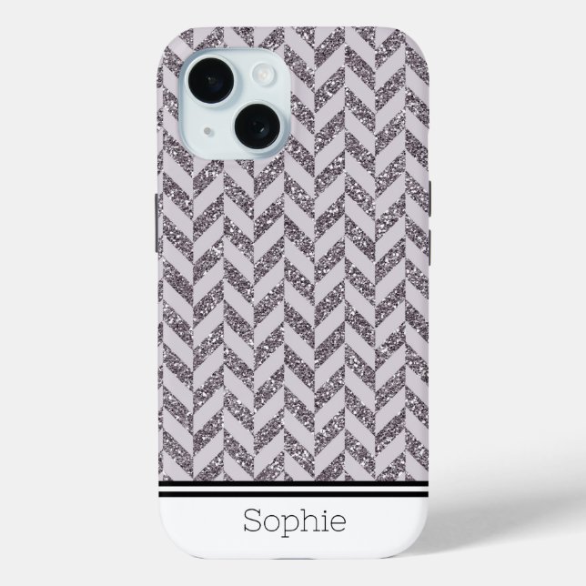 Lila Herringbone Custom Samsung Case-Mate iPhone Hülle (Rückseite)