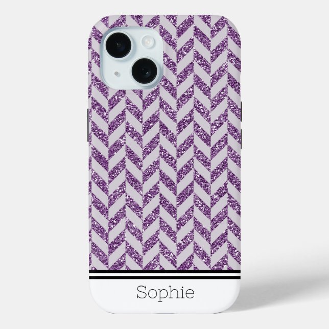 Lila Herringbone Custom Samsung Case-Mate iPhone Hülle (Rückseite)