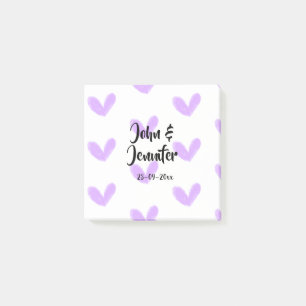Lila Herz Aquarell Valentins-Paarname da Post-it Klebezettel