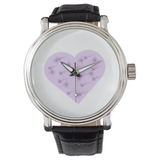 Lila Herz Ästhetik-Uhr  Armbanduhr