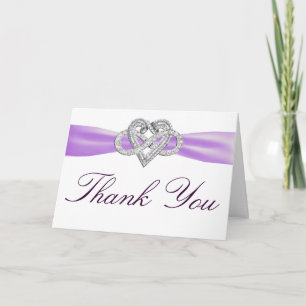 Lila-Herz-Dankeskarten mit Unendlichkeitssymbol Dankeskarte