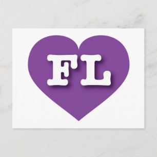 Lila Herz Florida - I Liebe FL Postkarte