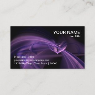 Lila Herz-Fraktal-Geschäfts-Karte Visitenkarte