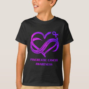 Lila Herz-Hoffnung Liebe Glaube Pankreaskrebs Awa T-Shirt