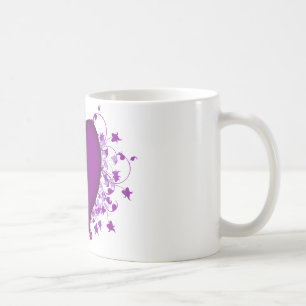 Lila Herz Kaffeetasse