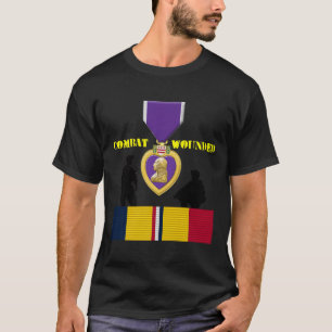 Lila Herz Kampf Verwundete Kampfaktion Band T T-Shirt