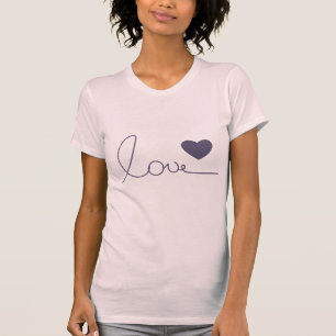 Lila Herz-Liebe T-Shirt