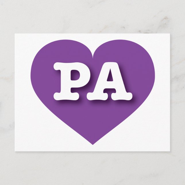 Lila Herz Pennsylvania - I Liebe PA Postkarte (Vorderseite)