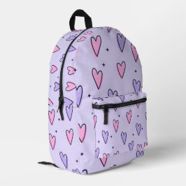 lila Herz-Rucksack-Schule Bedruckter Rucksack