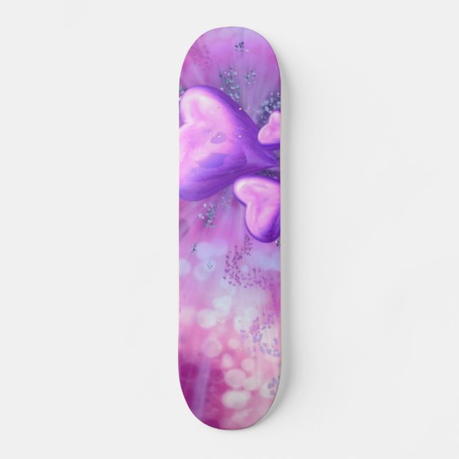 Lila Herz Skateboard (Vorderseite)