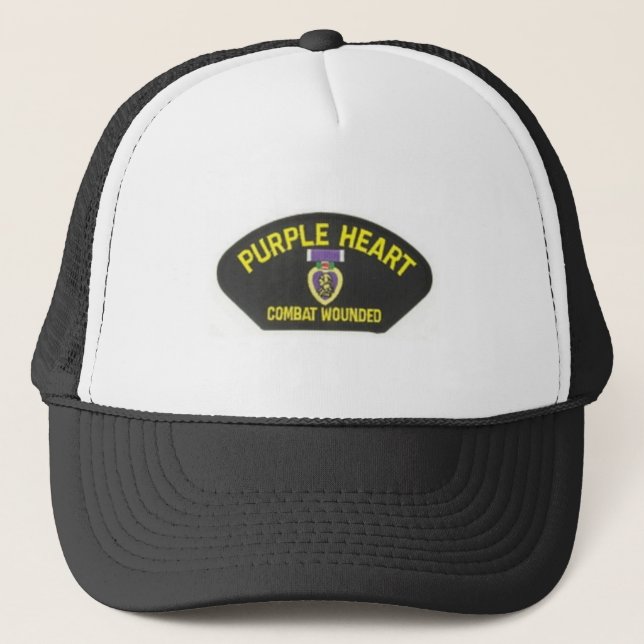 Lila Herz Truckerkappe (Vorderseite)