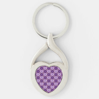 Lila-Herz Violetter Diamant Argyle-Muster Schlüsselanhänger