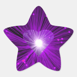 Lila Herzaufkleber Stern-Aufkleber