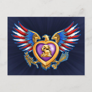 Lila Herzdesign Postkarte