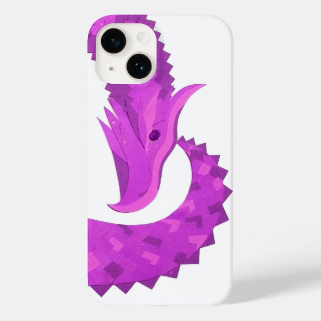 Lila Herzdrache in Weiß Case-Mate iPhone Hülle (Rückseite)