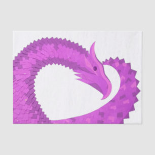 Lila Herzdrache in Weiß Seidenpapier