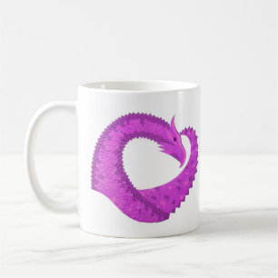 Lila Herzdrache in Weiß Tasse