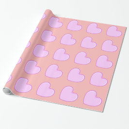 Lila Herzen Geschenkpapier