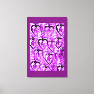 Lila Herzen Leinwanddruck