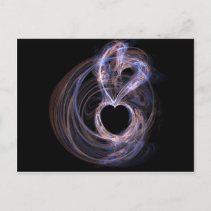 Lila Herzen Postkarte