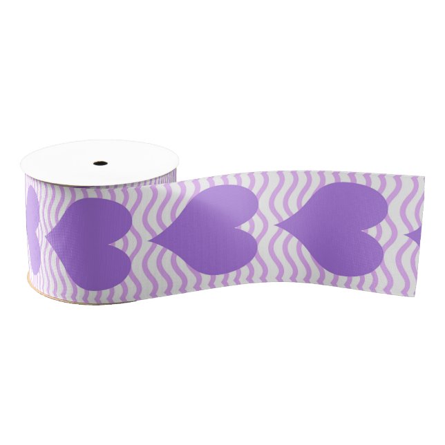 Lila Herzen Ripsband (Spule)