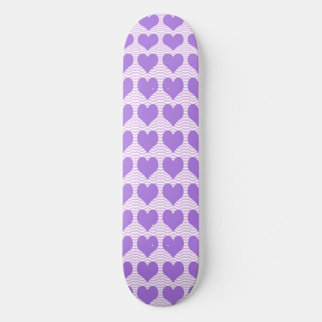 Lila Herzen Skateboard (Vorderseite)