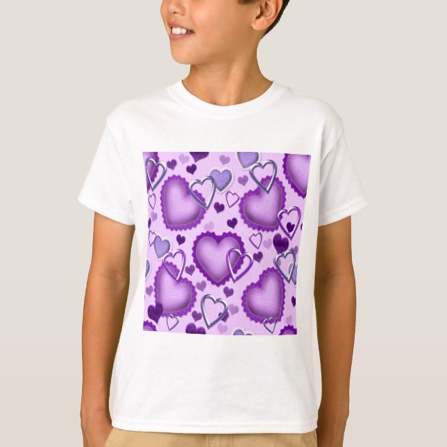 Lila Herzen T-Shirt (Vorderseite)