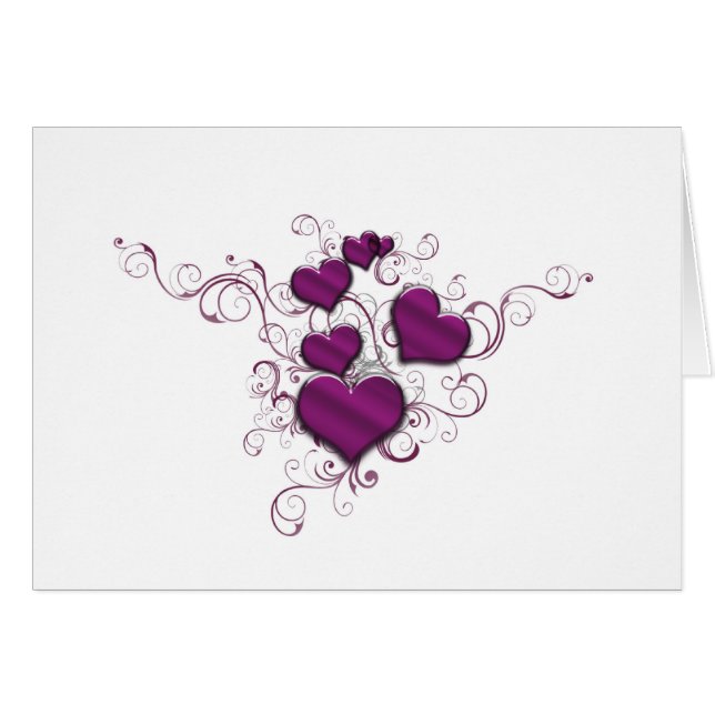 Lila Herzen und Band miteinander verbunden (Vorderseite (Horizontal))