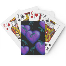 Lila Herzen und Libellen