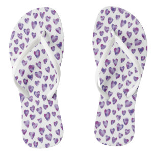 Lila Herzfarbe Flip Flops