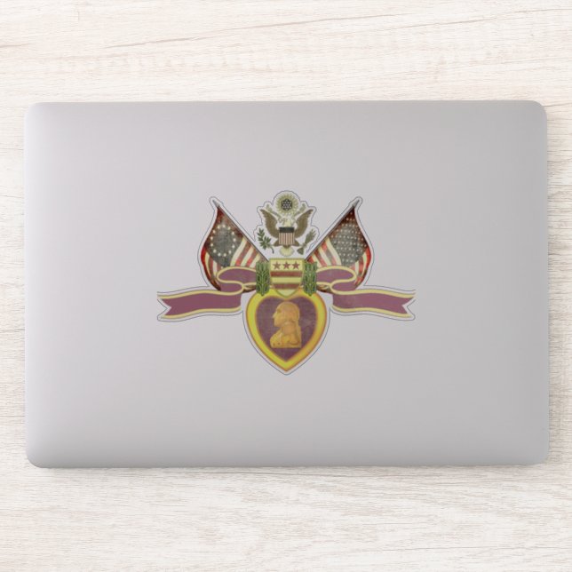 "LILA HERZFLAGS" Vinyl Aufkleber (Computer)